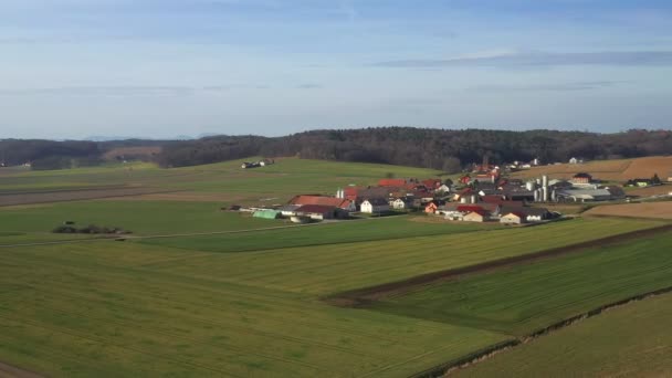 Панорамний Вид Сільському Село Аграрному Сільській Місцевості Словенії Європи Великої — стокове відео