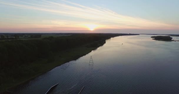 Aérea Wakeboard Cable Park Pequeño Puerto Recreativo Veerse Meer Países — Vídeo de stock