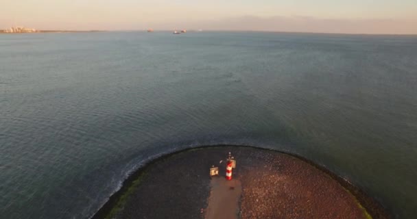 Luchtfoto Zonsondergang Bij Fort Rammekens Oudste Zeefort Van West Europa — Stockvideo