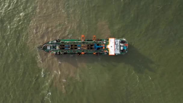 Brezilya Itajai Santa Catarina Brezilya Büyük Bir Konteynır Gemisinin Üst — Stok video