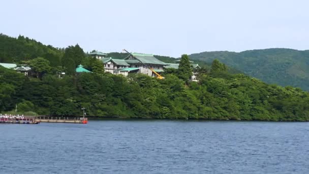 船から見た芦ノ湖の眺め — ストック動画