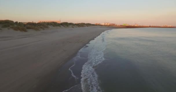 Flygfoto Sunset Vid Fort Rammekens Västeuropas Äldsta Havsfort Och Hamnen — Stockvideo