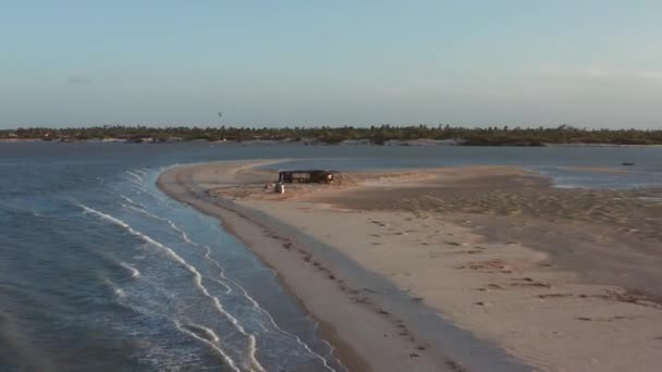 Aérea Kitesurfistas Laguna Atins Norte Brasil — Vídeo de stock