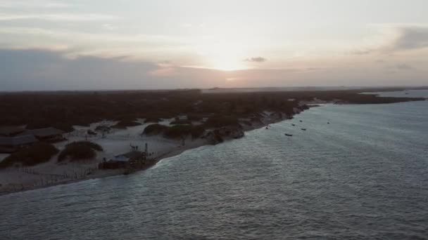 Aeronáutica Kitesurfers Lagoa Atins Norte Brasil — Vídeo de Stock