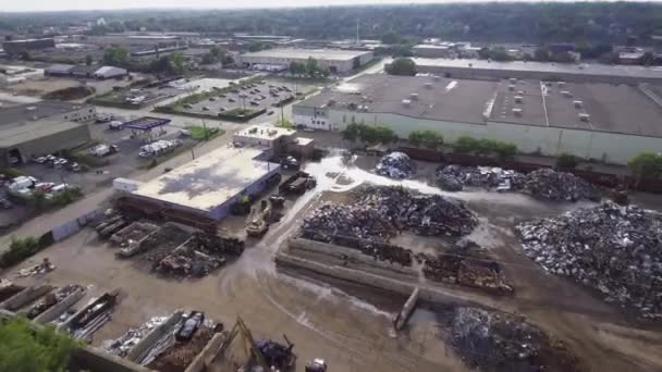 Nagranie Lotnicze Zakładu Recyklingu Metali Rzece Mississippi — Wideo stockowe