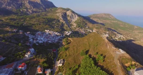 Aerial Kis Falvak Hegyek Karpathos Görögország — Stock videók