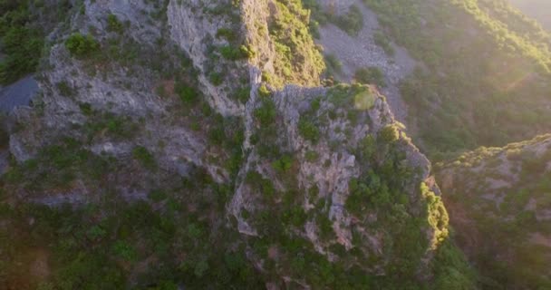 Vzduch Hory Řeckého Ostrova Samos Při Západu Slunce — Stock video