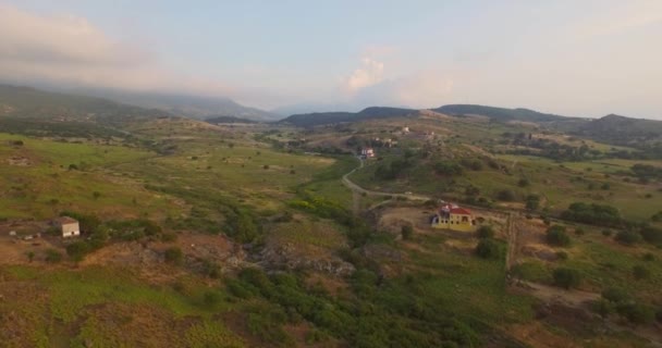 Aérien Les Collines Les Montagnes Lesbos Grèce — Video