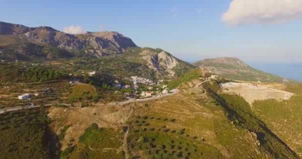 Aerial Kis Falvak Hegyek Karpathos Görögország — Stock videók