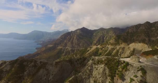 Luftaufnahme Die Berge Der Insel Karpathos Griechenland — Stockvideo