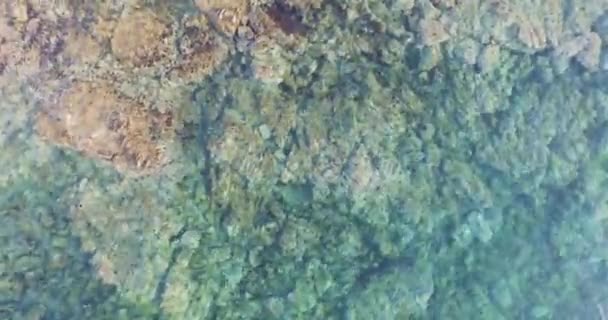 Hava Yunanistan Temiz Mavi Suyun Yukarıdan Aşağı Görünümü — Stok video