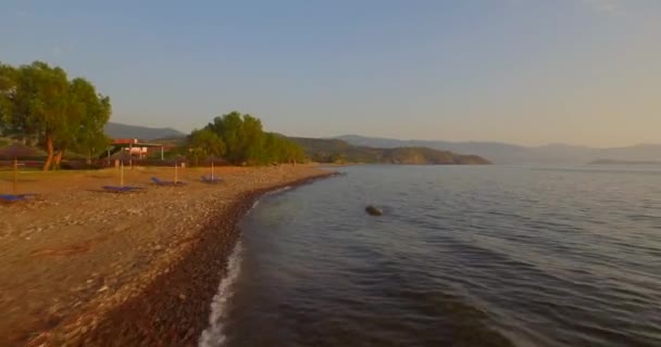 Hava Molyvos Yakınlarında Bir Sahil Lesbos Adası — Stok video