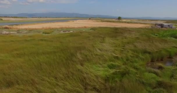 Hava Bir Nehir Deltası Içinden Geçen Bir Yol Köprü Bazı — Stok video