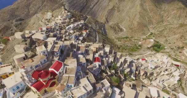 Aerial Történelmi Város Tetején Egy Hegy Olympos — Stock videók