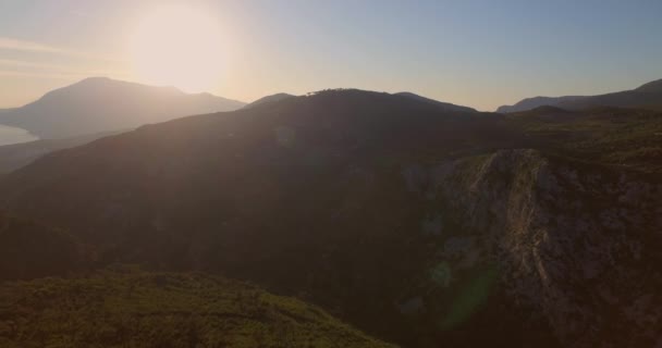Flygfoto Bergen Samos Grekland — Stockvideo