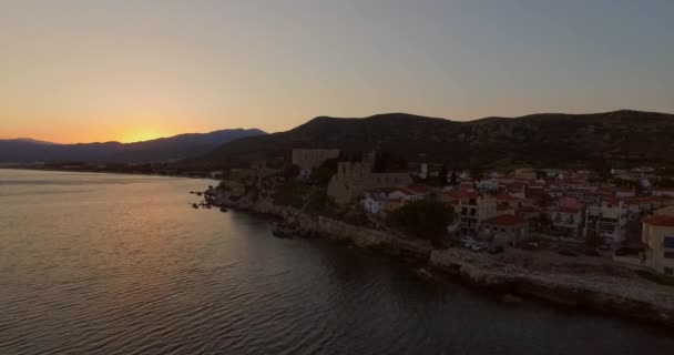 Aerial Történelmi Város Pythagorion Samos — Stock videók