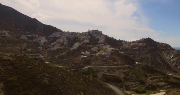 Aerial Történelmi Város Hegyekben Olympos — Stock videók