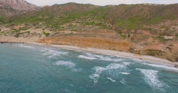 Aerial Strand Karpathos Sziget Görögország — Stock videók