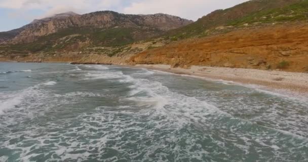 Aerial Strand Karpathos Sziget Görögország — Stock videók