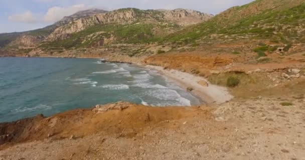 Aerial Strand Karpathos Sziget Görögország — Stock videók