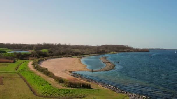 Aérea Veerse Meer Lago Durante Soleado Día Primavera — Vídeo de stock