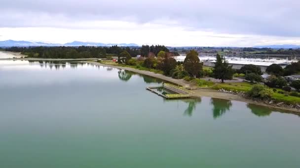 Motueka Nelson Yeni Zelanda Havadan Tuzlu Banyosu — Stok video
