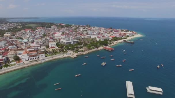 Aerial Historic City Stonetown Zanzibar — стокове відео