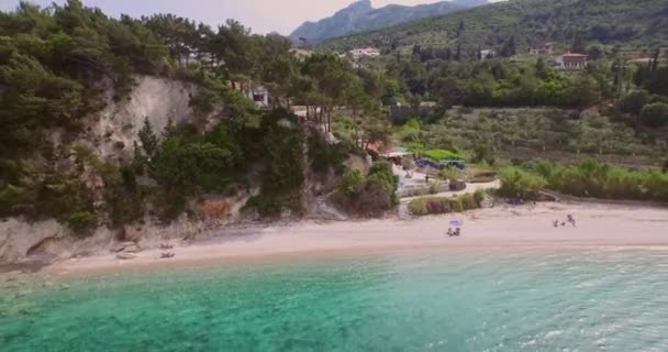 Lotnisko Cicha Plaża Wyspie Samos Grecja — Wideo stockowe