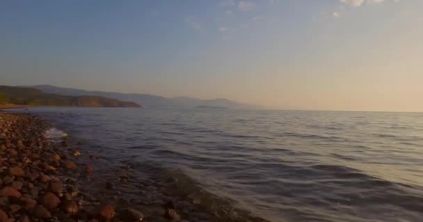 Aerial Une Plage Près Molyvos Lesbos Île — Video