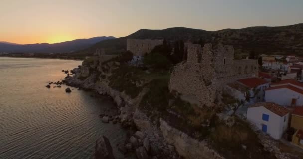 Aérea Ciudad Histórica Pythagorion Samos — Vídeos de Stock