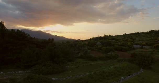 Hava Yunan Adası Samos Dağlarında Gün Batımı — Stok video