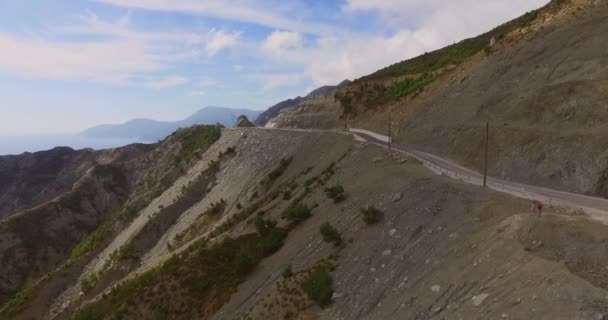 Aerial Hegyek Sziget Karpathos Görögországban — Stock videók