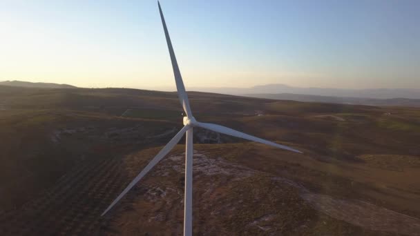 Letecký Pohled Elektrický Větrný Mlýn Jihu Španělska — Stock video
