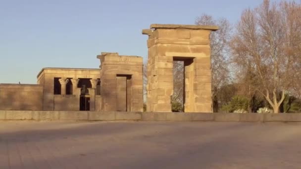 Templo Debod Madrid Movimiento Gimbal — Vídeo de stock