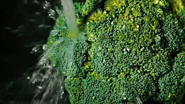 Spălarea Mișcării Broccoli Slo Închisă — Videoclip de stoc
