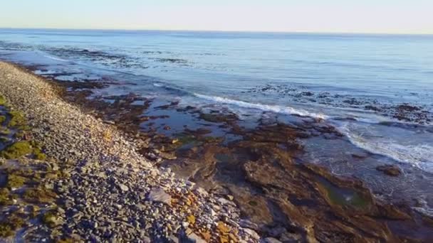 Вид Воздуха Каменистый Пляж Маяк Юар — стоковое видео