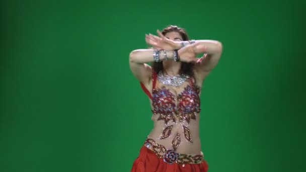带绿色屏风的贝莉舞者B部分 — 图库视频影像