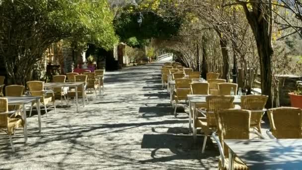 Café Romantique Plein Air Avec Beaucoup Verdure Tilit Shot — Video