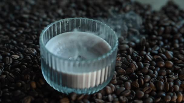 Vuur Het Glas Kaars Koffie Zaad Uit Schakelen Werd Aroma — Stockvideo