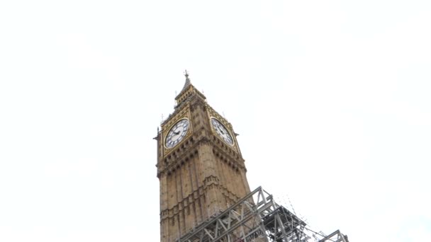 Lento Movimento Pan Big Ben Londres Reino Unido — Vídeo de Stock