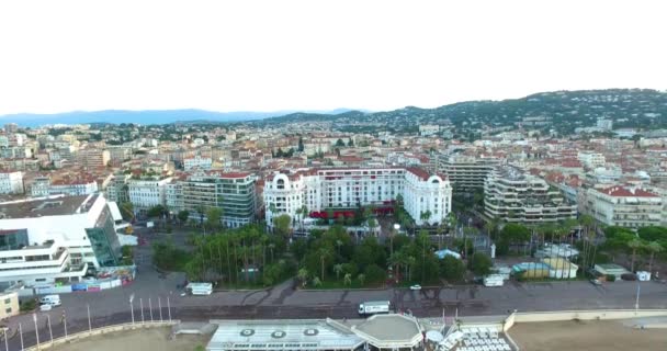 Cannes Vista Aérea Sobre Croisette — Vídeo de Stock