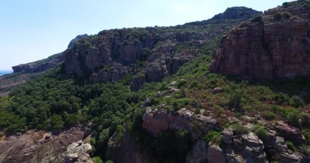 Vue Aérienne Paysage Montagne Canyon Cannes Matin Ensoleillé Été — Video