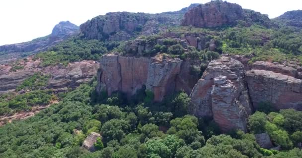 Vue Aérienne Paysage Montagne Canyon Cannes Matin Ensoleillé Été — Video