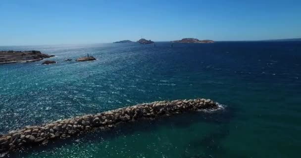 Aéreo França Costa Marfim Menton Casas Cidade Velha Mar Riviera — Vídeo de Stock