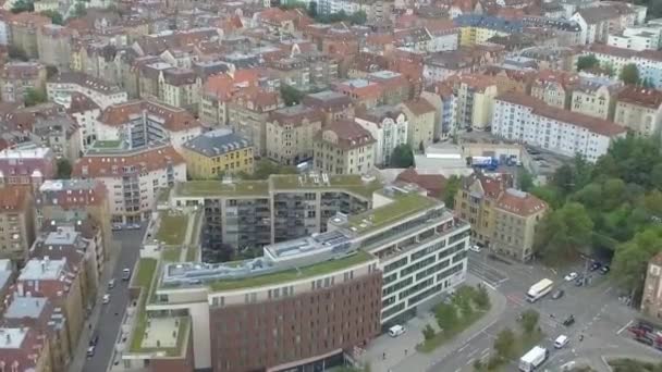 Luchtfoto Stadsgezicht Van Stuttgart Een Van Belangrijkste Industriesteden Duitsland — Stockvideo