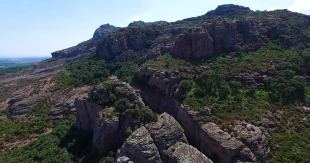 Vista Aérea Del Paisaje Montaña Cañón Cannes Soleada Mañana Verano — Vídeos de Stock