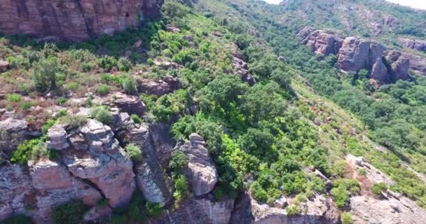 Vue Aérienne Paysage Montagne Canyon Cannes Matin Ensoleillé Été — Video