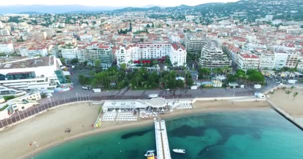 Vista Aérea Cannes Pôr Sol — Vídeo de Stock