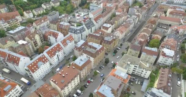 Luchtfoto Stadsgezicht Van Stuttgart Een Van Belangrijkste Industriesteden Duitsland — Stockvideo