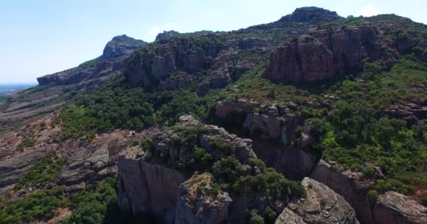 Vue Aérienne Paysage Montagne Canyon Cannes Matin Ensoleillé Été — Video